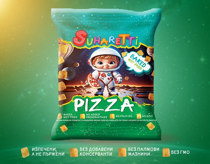 Сухарети с вкус на Пица или Бекон